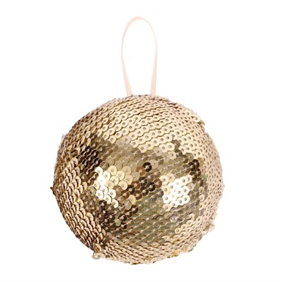DECORAZIONE NATALE PALLA PAILLETTE DORATE DIAMETRO CM.9