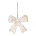 DECORAZIONE NATALE FIOCCO BIANCO CON BRILLANTINI CM.19X5H18