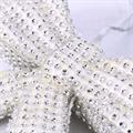 DECORAZIONE NATALE FIOCCO BIANCO CON BRILLANTINI CM.19X5H18