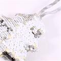 DECORAZ. NATALE ALBERO PAILLETTE ARGENTO CM.11X3H11