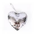 DECORAZ. NATALE CUORE PAILLETTE ARGENTO CM.13X4H13