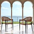 POLTRONA GRETA ALLUMINIO E PVC MARRONE E ANTRACITE CM 56X62H78