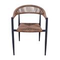 POLTRONA GRETA ALLUMINIO E PVC MARRONE E ANTRACITE CM 56X62H78