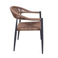 POLTRONA GRETA ALLUMINIO E PVC MARRONE E ANTRACITE CM 56X62H78