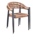 POLTRONA GRETA ALLUMINIO E PVC MARRONE E ANTRACITE CM 56X62H78