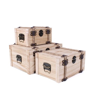 BAULE ABETE SBIANCATO E CORDA 42X31H21 S3 