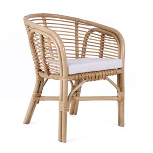 POLTRONA ARISTA IN RATTAN NATURALE CON CUSCINO CM 58X60H83