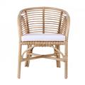 POLTRONA ARISTA IN RATTAN NATURALE CON CUSCINO CM 58X60H83