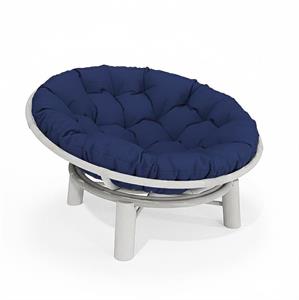 POLTRONA TIPO PAPASAN IN LEGNO E RATTAN BIANCA DIAMETRO CM 112H80