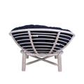 POLTRONA TIPO PAPASAN IN LEGNO E RATTAN BIANCA DIAMETRO CM 112H80