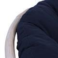 POLTRONA TIPO PAPASAN IN LEGNO E RATTAN BIANCA DIAMETRO CM 112H80