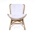 POLTRONA ARIETTA IN RATTAN NATURALE CON CUSCINO CM 72X72H99