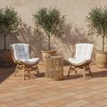 POLTRONA ARIETTA IN RATTAN NATURALE CON CUSCINO CM 72X72H99