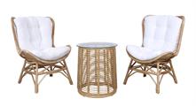 POLTRONA ARIETTA IN RATTAN NATURALE CON CUSCINO CM 72X72H99
