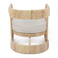 POLTRONA LEVATO IN RATTAN NATURALE  CON CUSCINO CM 60X62H65