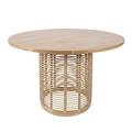 TAVOLO PRANZO ARISTA IN RATTAN NATURALE E LEGNO DI TEAK DIAMETRO CM120H75