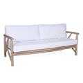 SALOTTO VERSILIA IN LEGNO DI TEAK NATURALE CON CUSCINI COMPOSTO DA 2 POLTRONE, 1 DIVANO, 1 TAVOLO