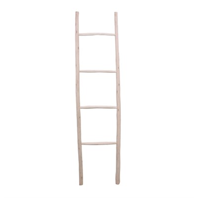 SCALA DECORATIVA PORTASCIUGAMANI IN LEGNO DI ABETE NATURALE A 4 PIOLI CM 40H160