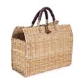BORSA IN GIUNCO CM 32H26 CON MANICI RIVESTITI IN CUOIO