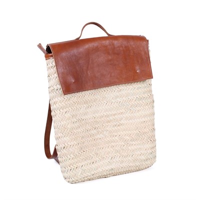 ZAINETTO PALMA CON PATTINA IN CUOIO E ZIP - SPALLACCI REGOLABILI - ALTEZZA ZAINO CM 38 