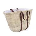 BORSA PALMA OVALE CON MANICI IN CUOIO PASSANTI E COULISSE CM 50 X 30H