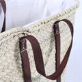 BORSA PALMA OVALE CON MANICI IN CUOIO PASSANTI E COULISSE CM 50 X 30H