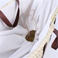 BORSA PALMA OVALE CON MANICI IN CUOIO PASSANTI E COULISSE CM 50 X 30H