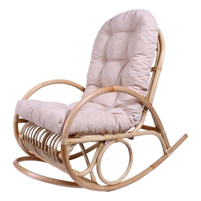DONDOLO MISURA DA BIMBI IN RATTAN NATURALE CON CUSCINO 50X85H65