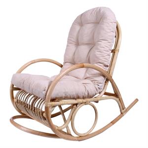 DONDOLO MISURA DA BIMBI IN RATTAN NATURALE CON CUSCINO 50X85H65