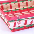 CESTO RETTANG.BAMBOO BIANCO/ROSSO CM.42x27H8 - MADE IN CHINA