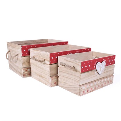 CASSETTA ABETE CUORE CERVO NATALE 42X31H21 S3 MADE  IN CHINA