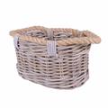 CESTO OVALE GIUNCO GRIGIO MANICI CORDA  38X25H20 MADE INDONESIA