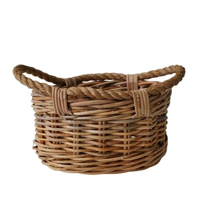 CESTO OVALE GIUNCO NATURALE MAN.CORDA  38X25H20 MADE INDONESIA