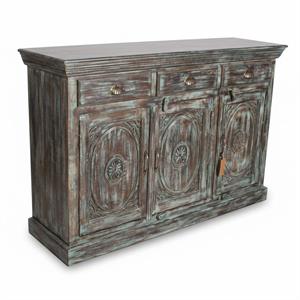 CREDENZA TEAK ANTICATA 3A 3C 140X40H90 MADE IN INDIA