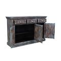 CREDENZA TEAK ANTICATA 3A 3C 140X40H90 MADE IN INDIA