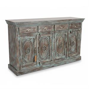 CREDENZA TEAK ANTICATA 3A 3C 160X40H90 MADE IN INDIA