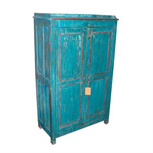 ARMADIO TEAK AZURRO 2A 90X45H142 MADE IN INDIA