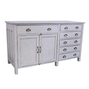 CRENDENZA TEAK SBIANCATA 2A 5C 152X59H88 MADE IN INDIA