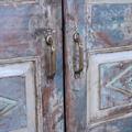 ARMADIO TEAK AZURRO ANTICATO 2A 110X45H217 MADE IN INDIA