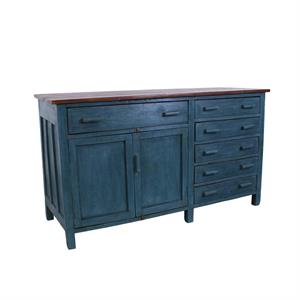 CREDENZA TEAK BLUE 2A 6C 153X57H87 MADE IN INDIA
