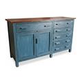 CREDENZA TEAK BLUE 2A 6C 153X57H87 MADE IN INDIA