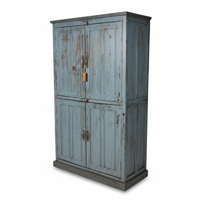 ARMADIO TEAK GRIGIO ANTICATO 2A 105X47H180 MADE IN INDIA