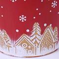 Portavaso in metallo rosso - Paesaggio Natale - Ø17H15