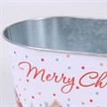 Portavaso in metallo ovale bianco - Merry Christmas - 22X14H11