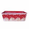 Vaschetta in metallo rett. rosso - Paesaggio Natale - 35X23H12