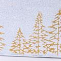 Vaschetta in metallo rett. silver e bianco -Abeti Oro- 35X23H12
