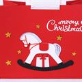 Borsa in panno rosso 2 man. -Cavallino Merry Christmas- 34X20H26