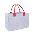 Borsa in feltro grigia con scacchi rossi 2 manici 42x22h28 cm