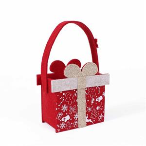 Borsina in feltro rosso - Pacco Dono - 12X7H12
