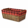 Vaschetta pioppo marrone fodera scozzese rossa 42x26x17 S3